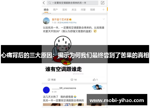 心痛背后的三大原因：揭示为何我们最终尝到了苦果的真相